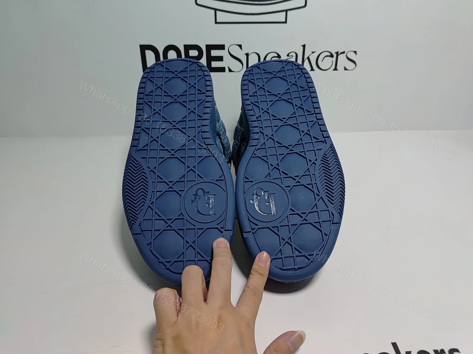 View 12 of Dior B9S Skater ERL Kumo Cannage Satin 'Blue Blue'