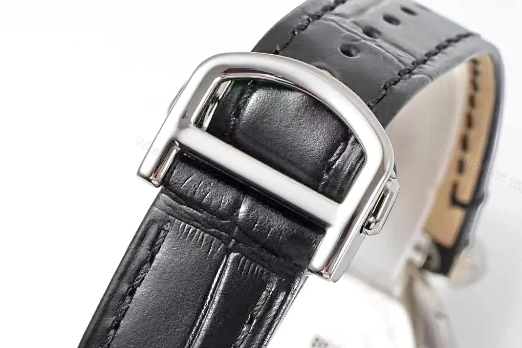 View 7 of Cartier Pasha de Cartier Women’s Watch – 30mm Silver Dial, Blue Hands, Black Leather Strap, Swiss Quartz Movement Cal.157