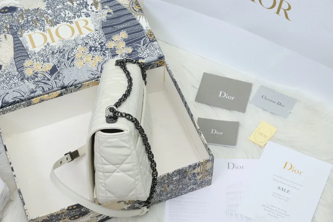 View 8 of White Quilted Belt Bag with Bold Hardware - Structured Leather Bag