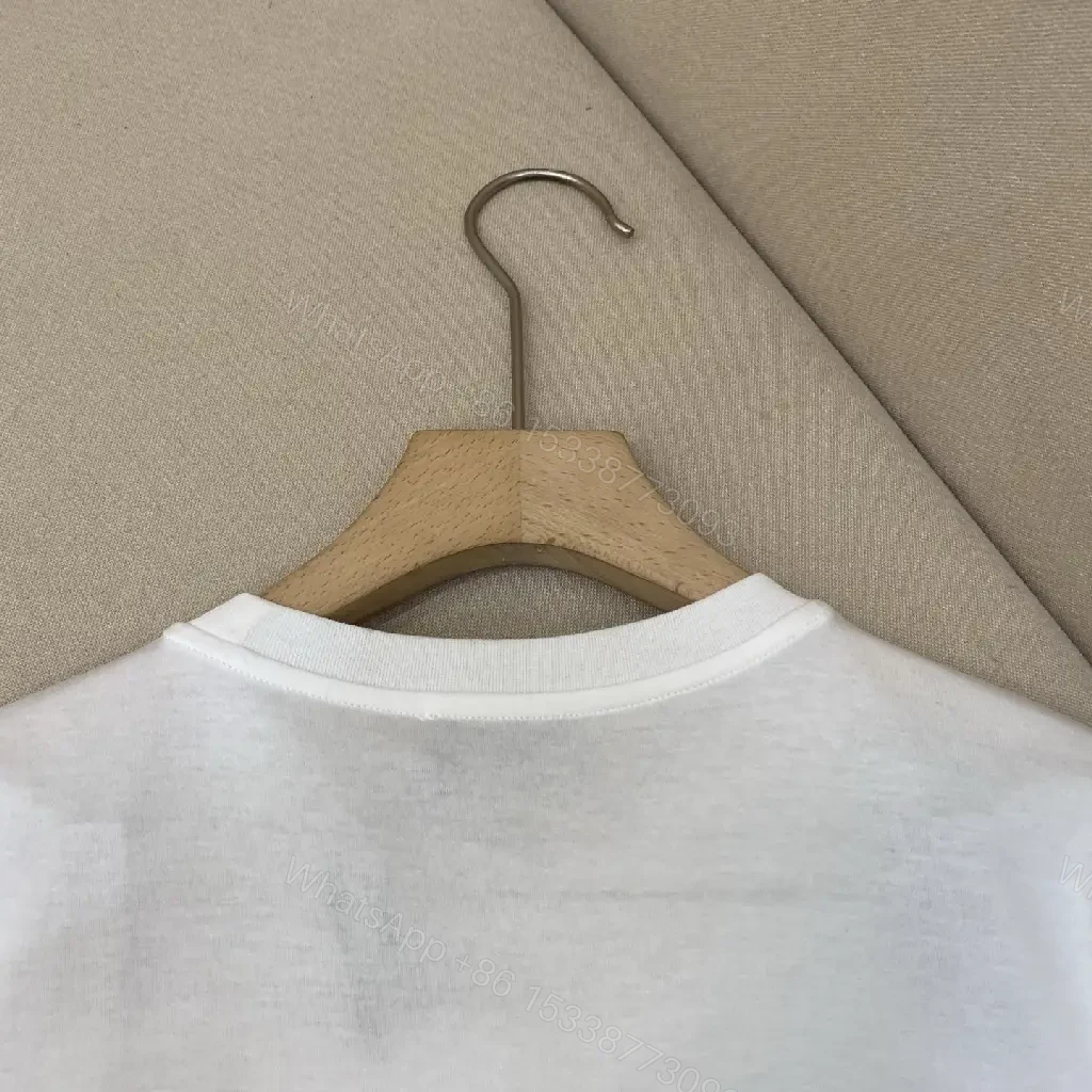 View 5 of Minimalist White Cotton Tee — Premium Logo Crewneck, Streetwear Style
