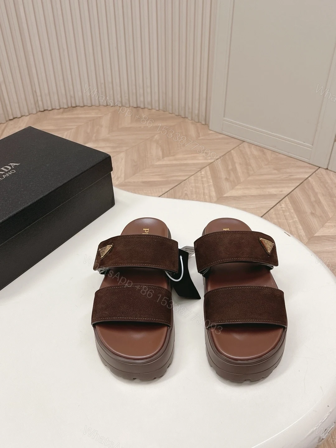 View 3 of Prada Nubuck Slides