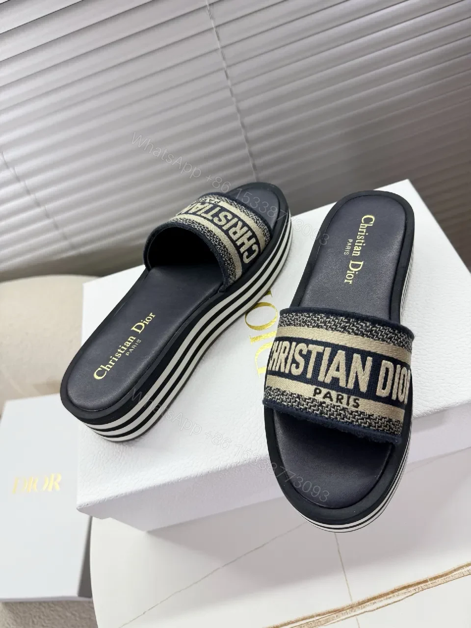 View 9 of Bold Logo Stripes Slip-On Sandals: Elevated Comfort