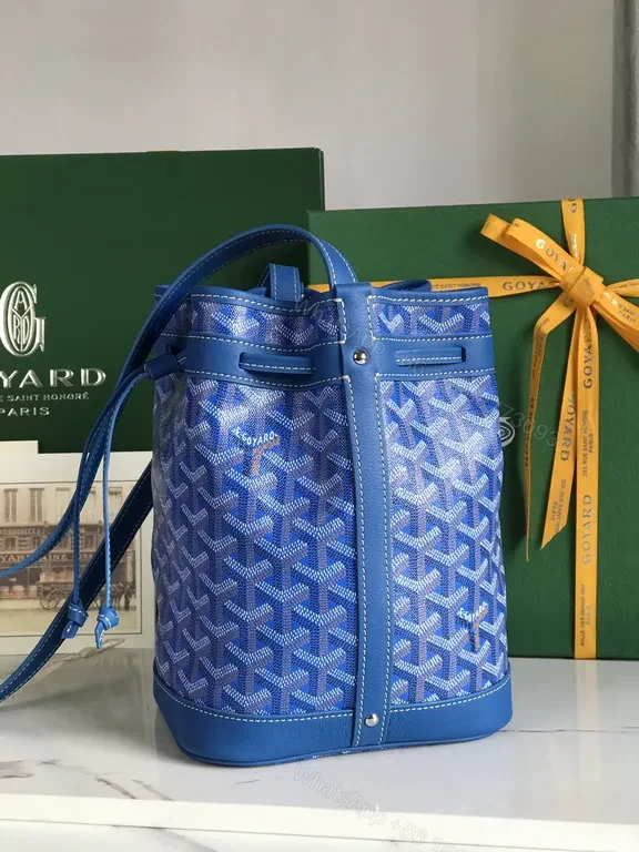 Blue + Goyardine-Pattern + Bucket Bag + Everyday Versatility + Handbag — view 1