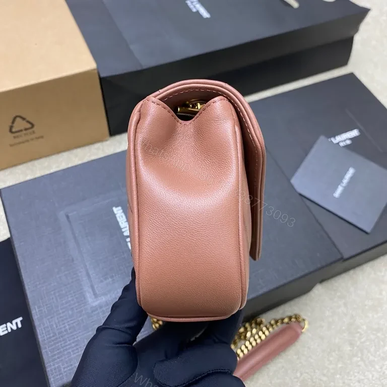 View 5 of Chic Pink Leather Crossbody: YSL-Inspired Luxury Bag
