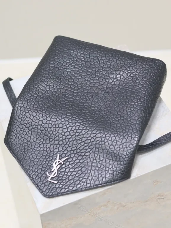 View 3 of Pebble Leather Crossbody: YSL Hardware, Modern Chic, Compact Luxury Bag