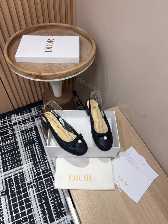 Elegant Pearl-Detail Quilted Slingback Heels – Dior-Inspired Luxe Footwear — view 1