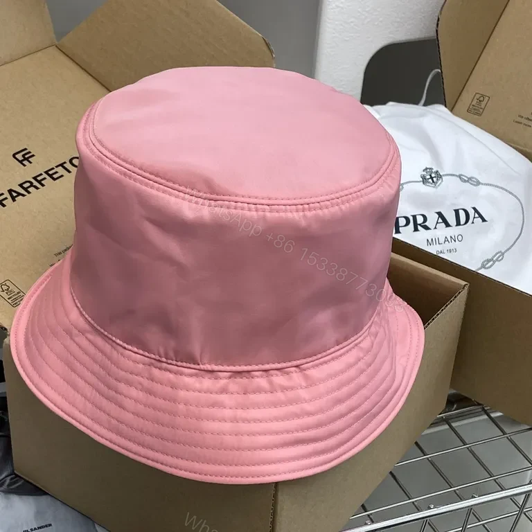 View 2 of Vivid Pink Prada Bucket Hat: Lightweight Luxury, Sun Shield