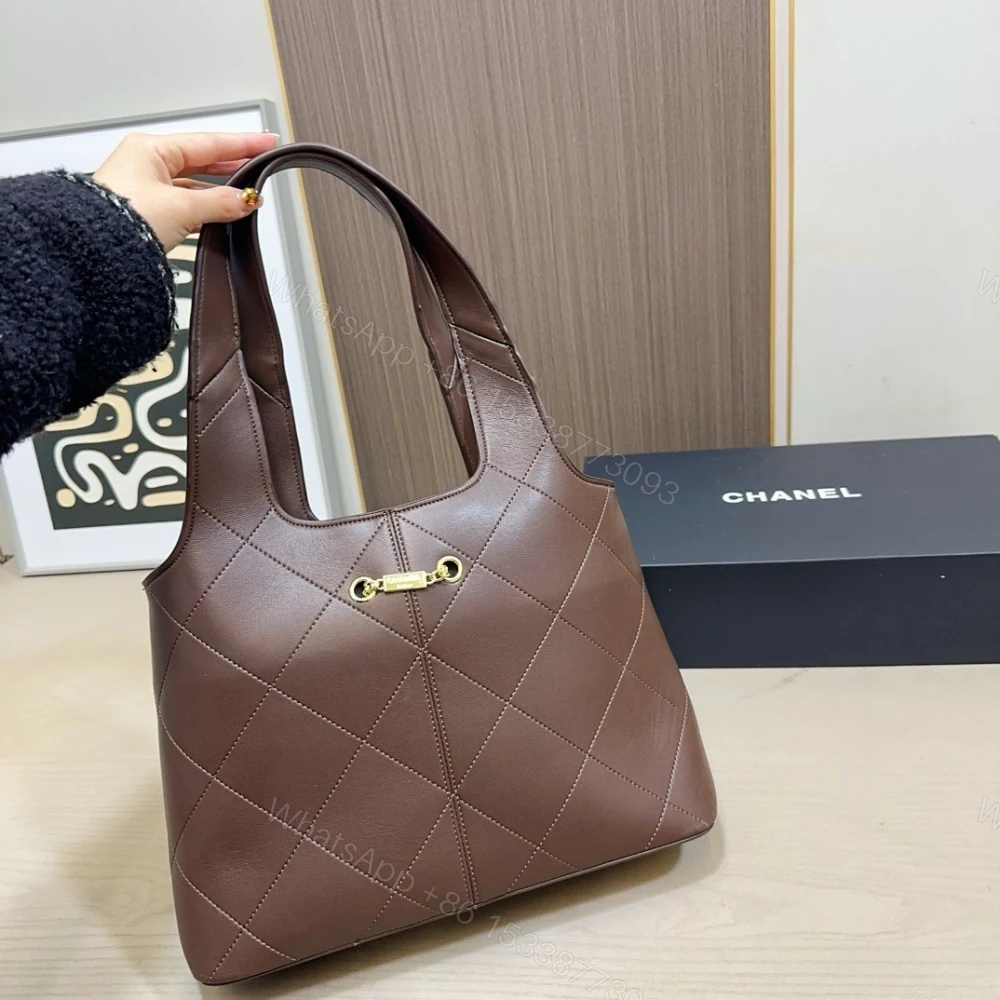 View 5 of Chanel Large Shopping Bag Gold Tone Hardware Brown 32Cm