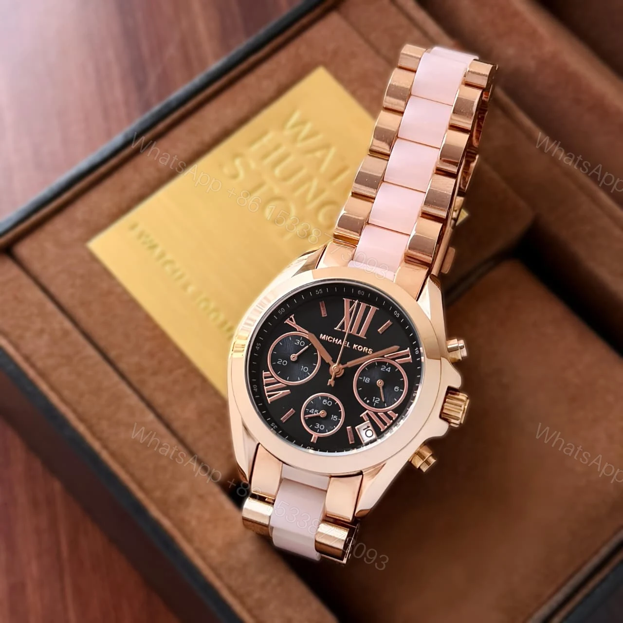 View 4 of First Copy Michael Kors Bradshaw Rose Gold Black Dial Women’s Analog Watch