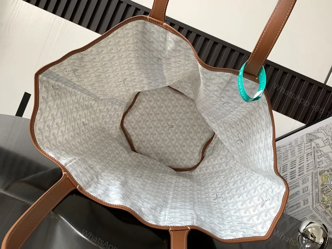 View 2 of Canvas-Textured Tote with Leather Trim – Everyday Luxury Carryall