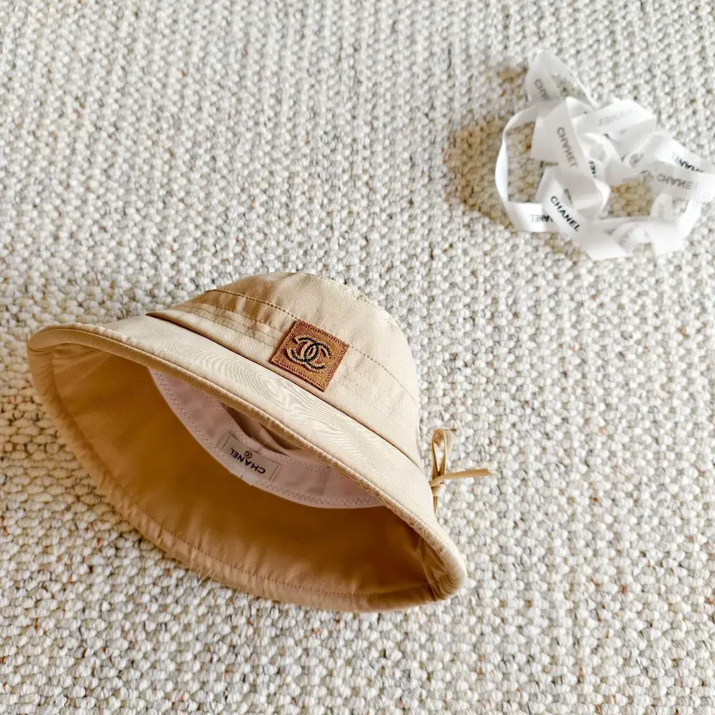 View 11 of Beige Lightweight Bucket Hat with Logo Detail