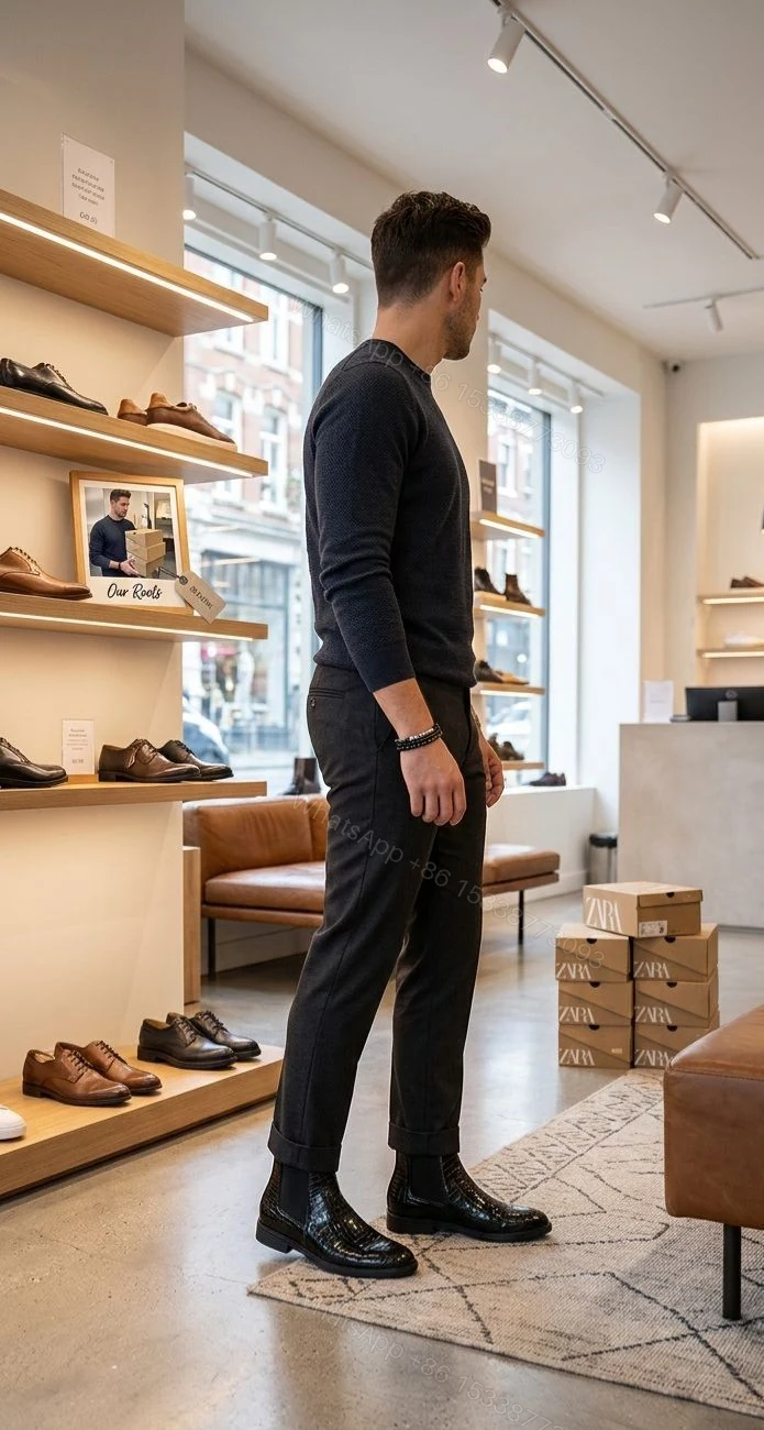 View 5 of Zara Croco Chelsea Boots First Copy — Men's | COD India