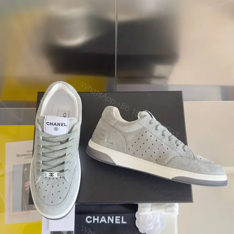 View 3 of Chanel-Inspired Luxury Low-Top Sneakers: Subtle Texture