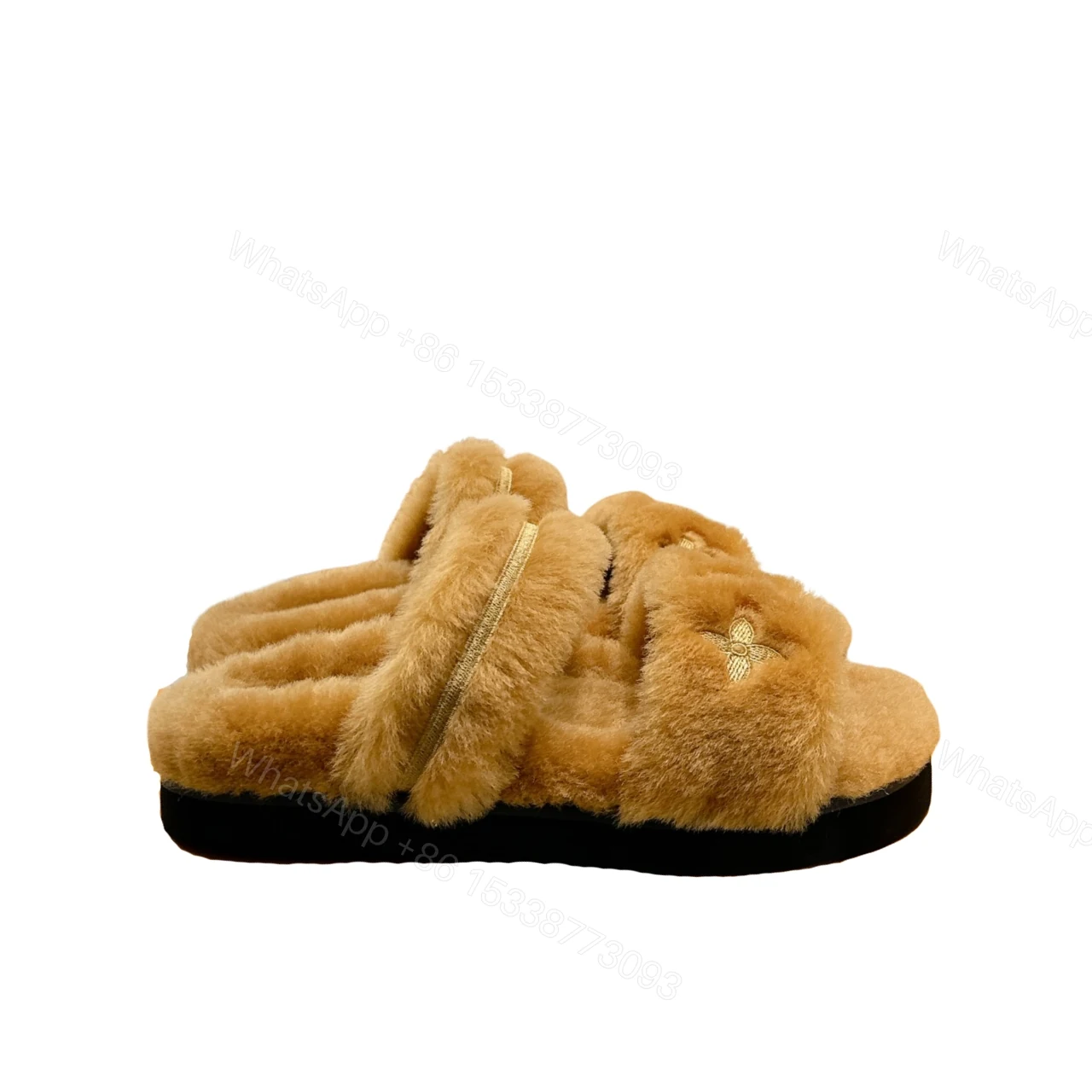 LOUIS VUITTON LV SUNSET FLAT COMFORT MULE SHEARLING BROWN — view 1
