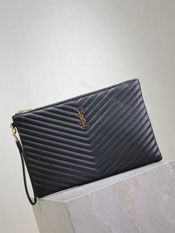 View 2 of Chic Quilted Clutch â€“ Leather, Luxury Style, YSL-Inspired