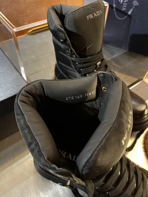 View 8 of Bold Combat Chelsea Boots: Prada-Inspired Luxury Leather Boots