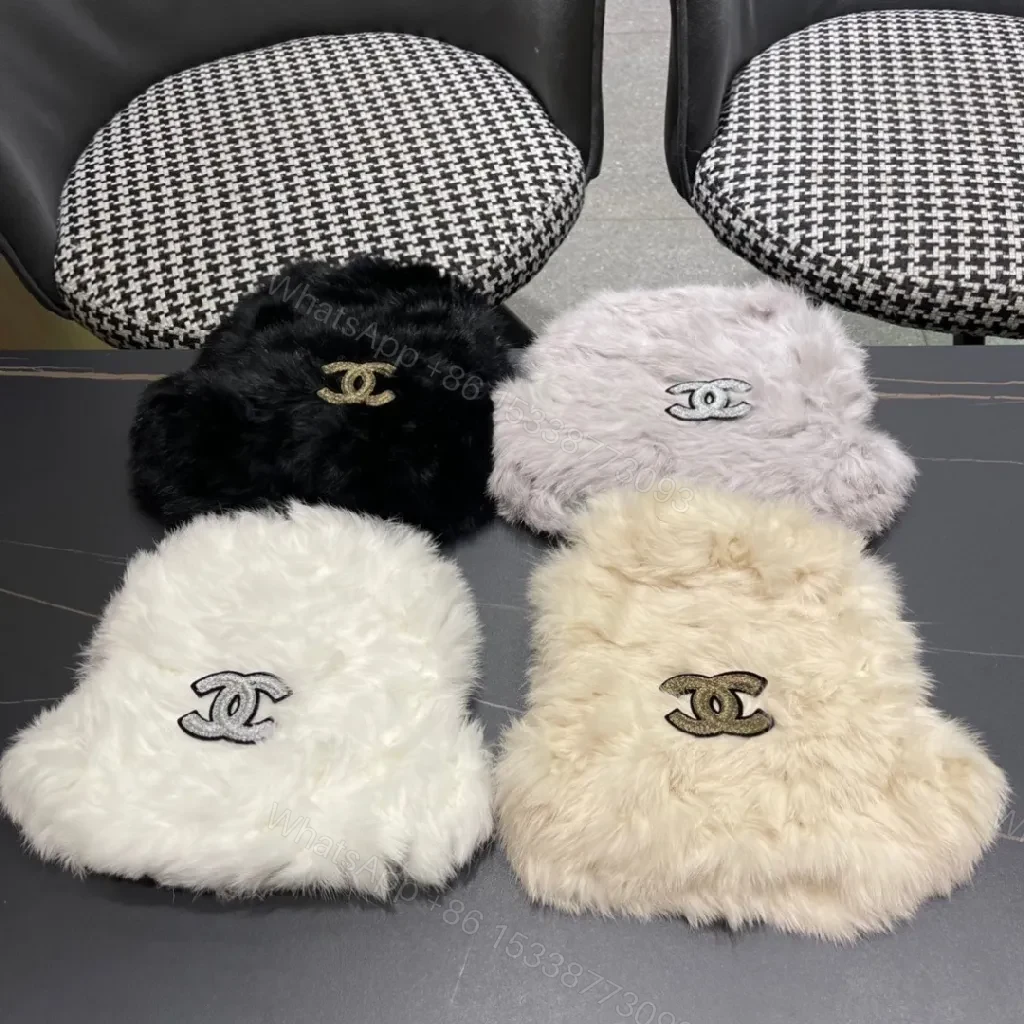 View 4 of Lux Fur-Trim Pom-Pom Bag Charm: Gold Emblem Accent