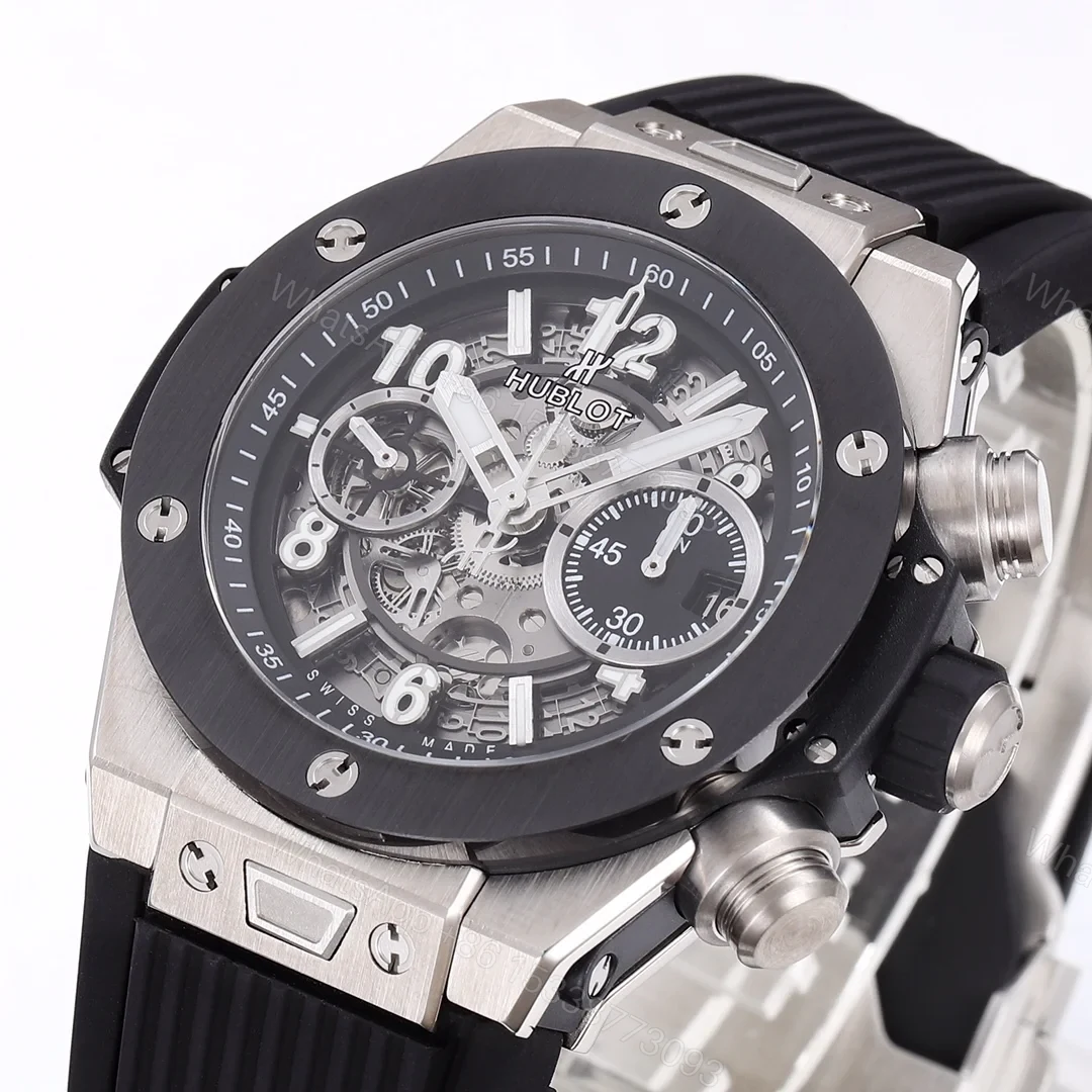 View 5 of Hublot Big Bang Titanium Replica 44MM Premium Black Bezel Black Rubber Strap Edition RG-HUBLOT-BIGBANG-TITANIUM-44