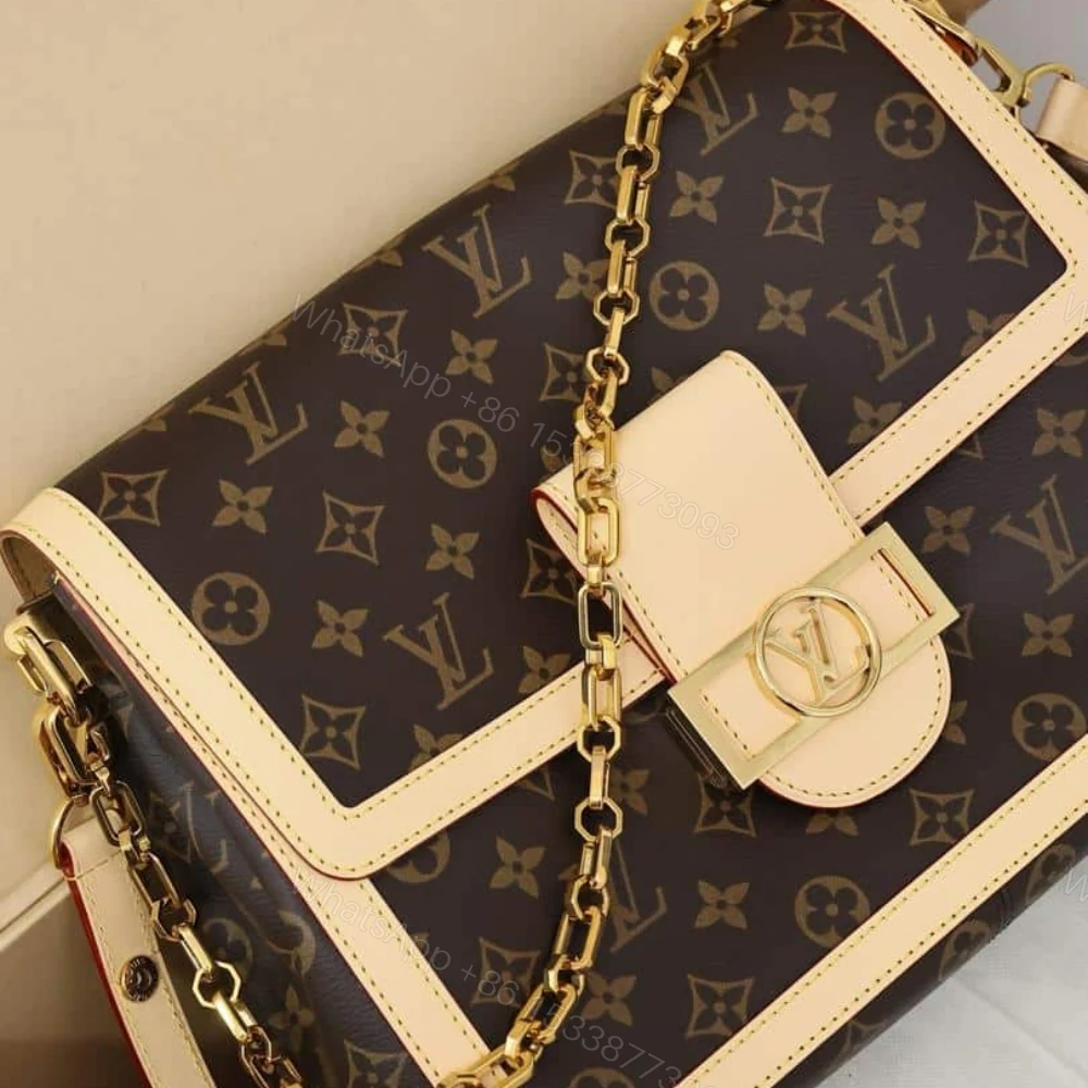 View 6 of Louis Vuitton Dauphine Soft GM Bag Monogram Canvas Brown 28Cm M47149