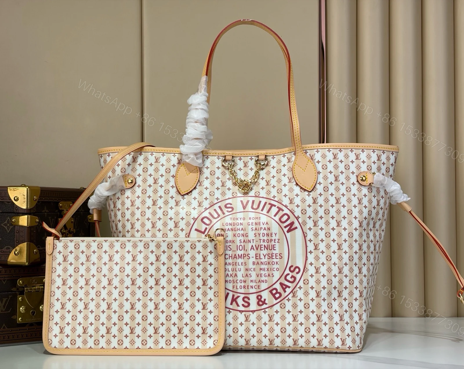 LV 復刻 Neverfull Trunks & Bags 老花托特包 大容量子母包 — view 1