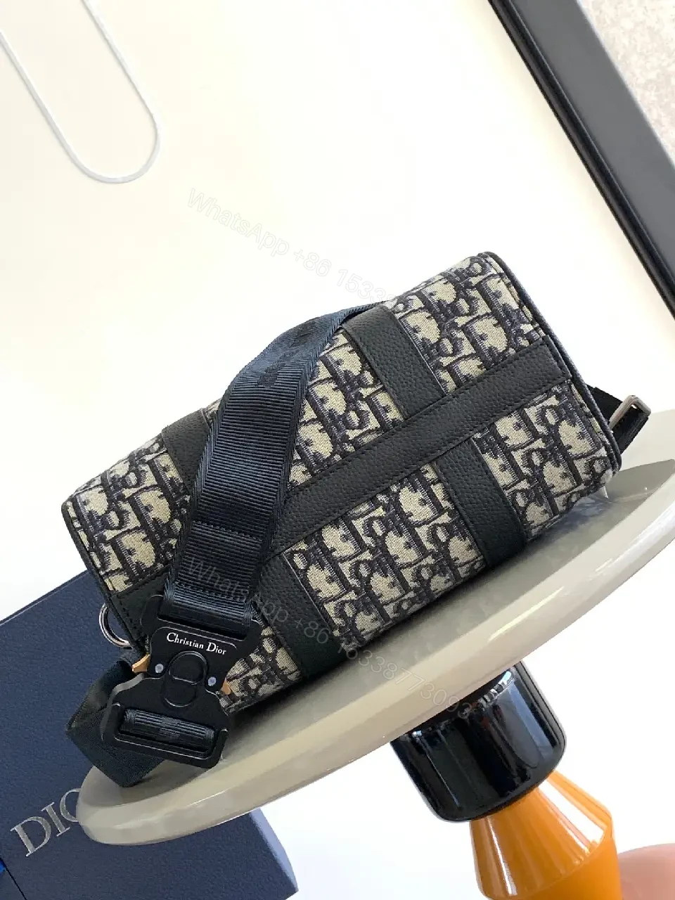 View 2 of Monogram Satchel: Compact Luxury Everyday Bag with Leather Trim