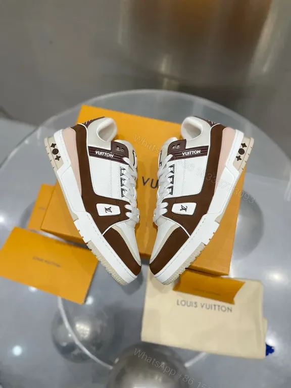 View 8 of White Leather LV-Influenced High-Tops | Luxury All-Day Comfort Sneakers