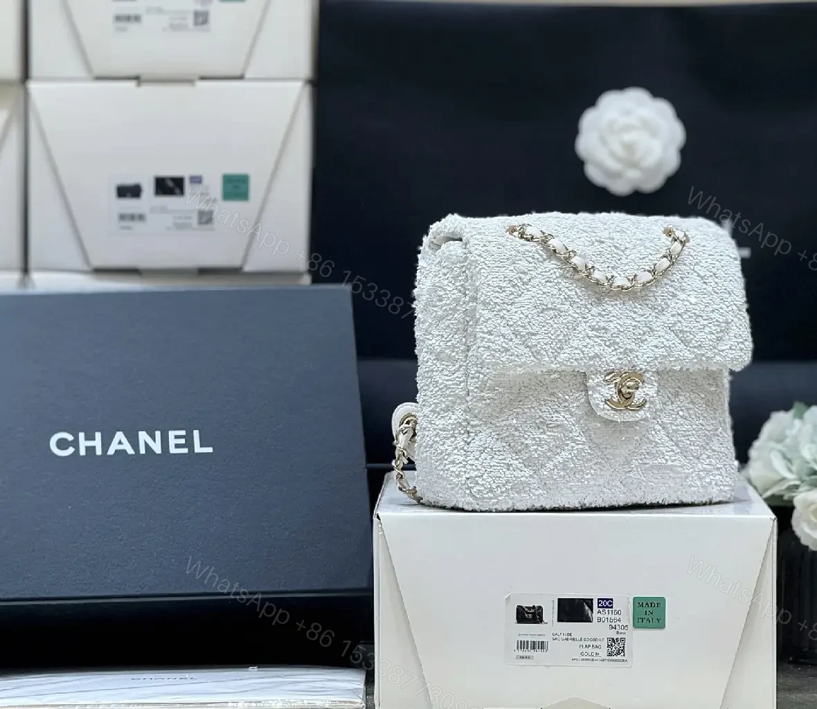 View 2 of Bouclé Luxe Evening Bag: Timeless Chanel-inspired Elegance
