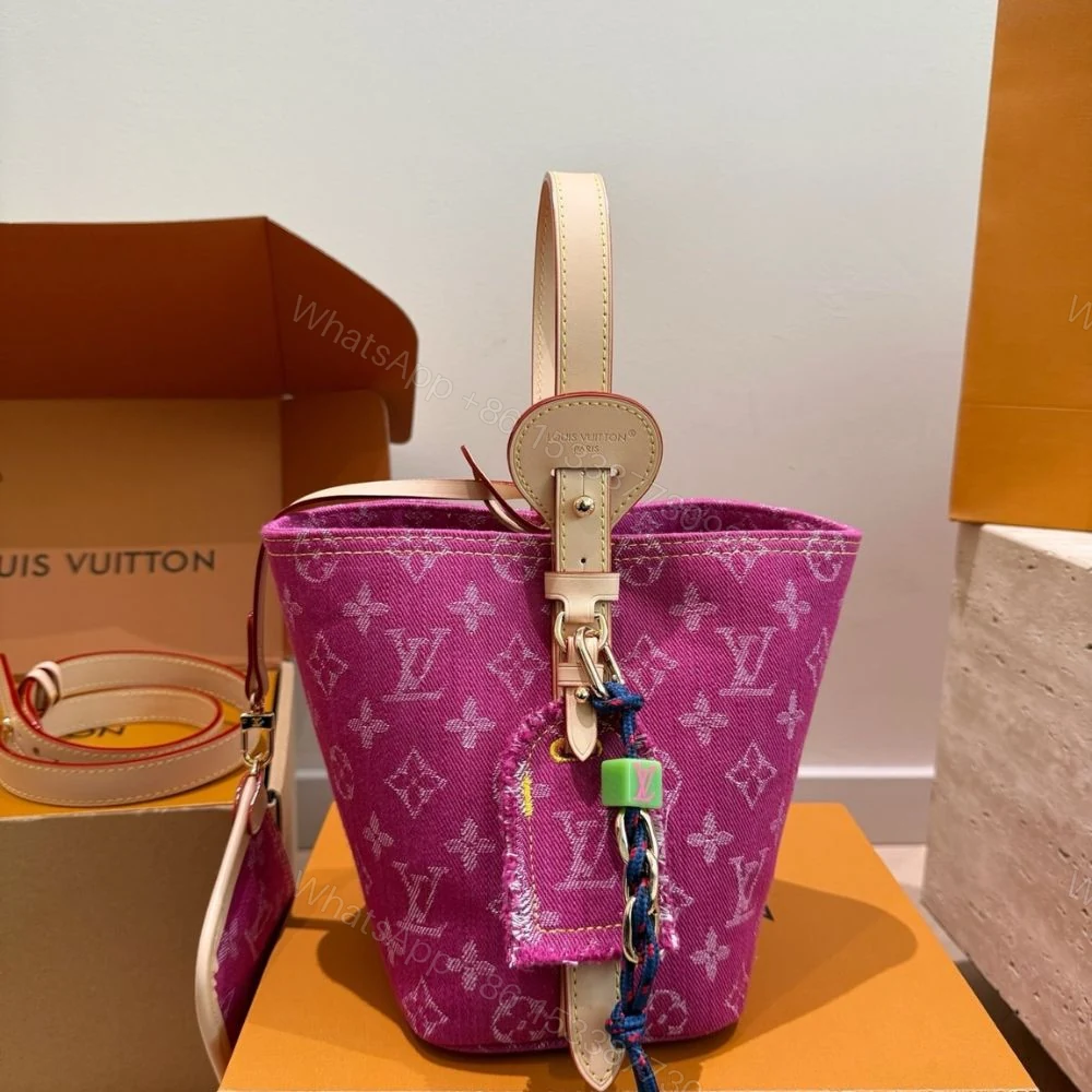 View 5 of Louis Vuitton All In BB Fuchsia Denim 18cm M27626
