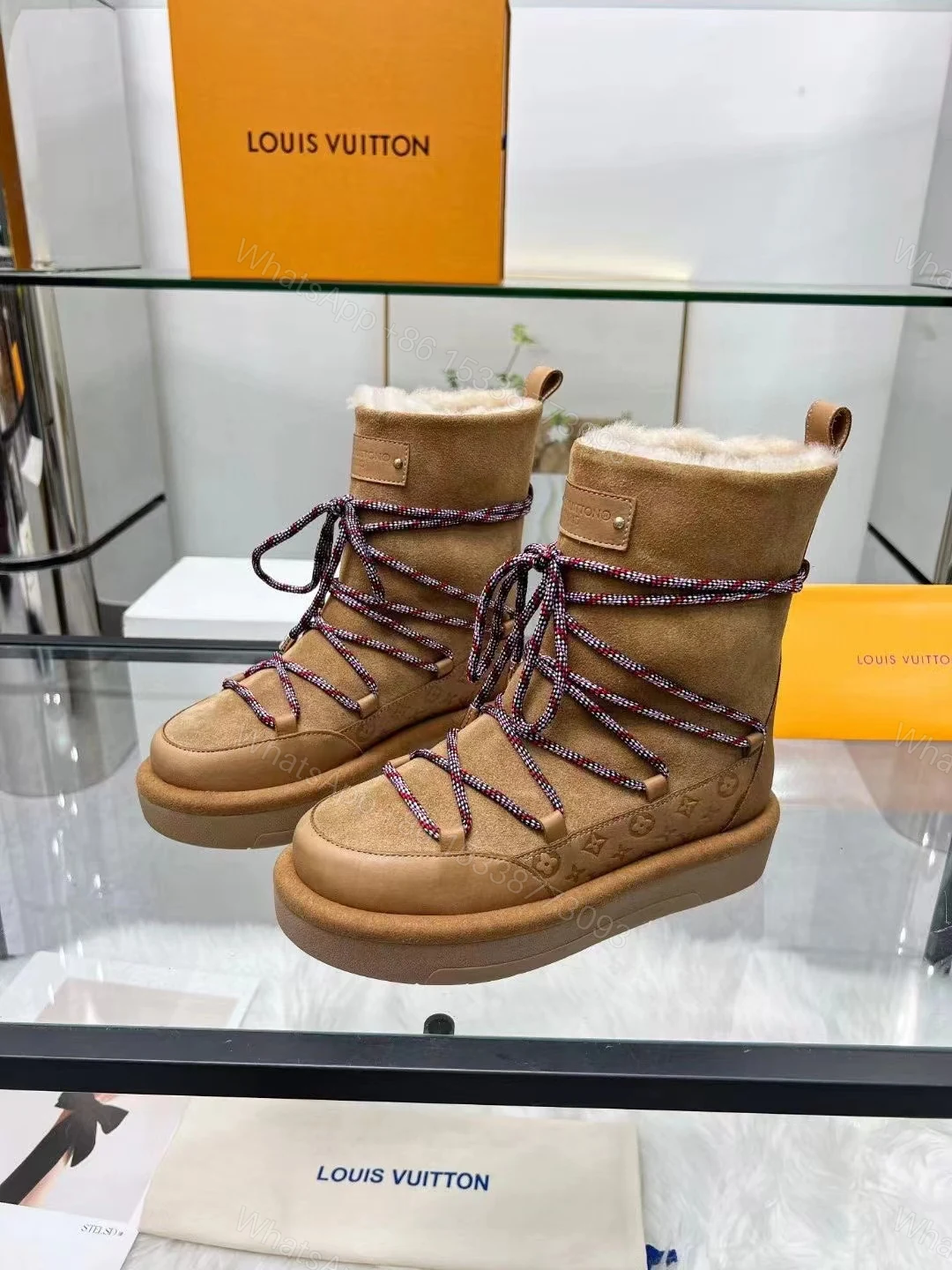 View 6 of LOUIS VUITTON ASPEN PLATFORM ANKLE BOOT BEIGE 1AC767