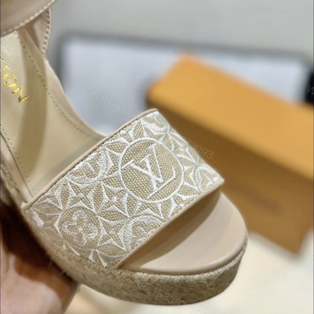View 7 of LOUIS VUITTON HELIOS WEDGE ESPADRILLE BEIGE 1AHLL6