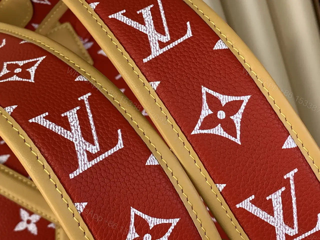 View 13 of Bold Red Monogram Backpack: Modern Everyday Luxury