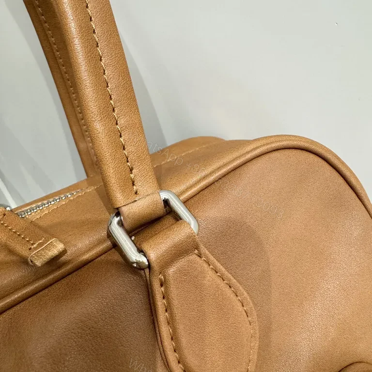View 5 of Structured Leather Satchel: Miu MiuDetailing, Everyday Luxury