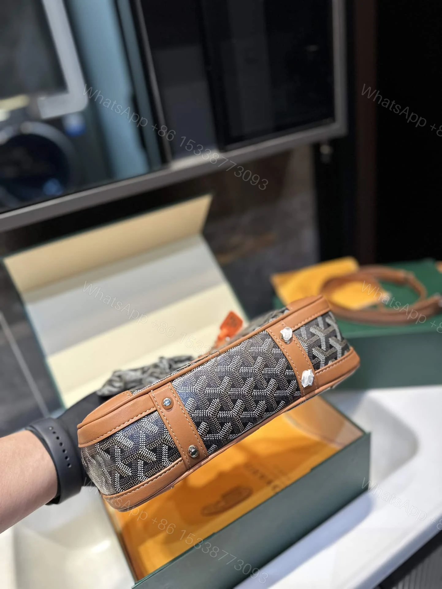 View 6 of GOYARD SAINT JEANNE PM BLACK TAN 26CM
