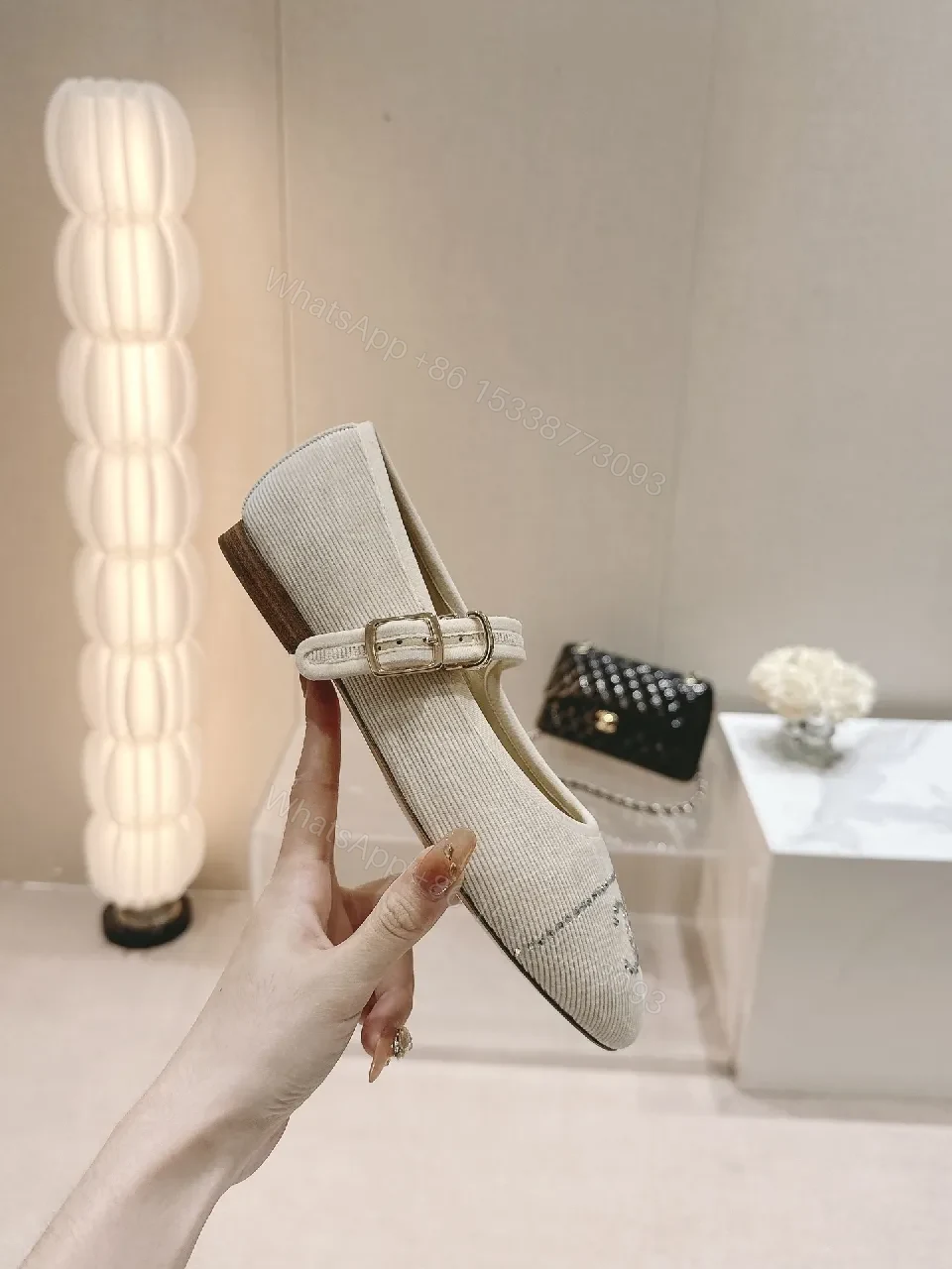 View 2 of Soft Knit Mary Janes with Crest Detailing Flats