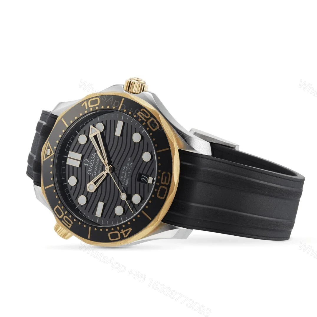 View 3 of Replica Omega Seamaster diver 300 co-axial Black Gold