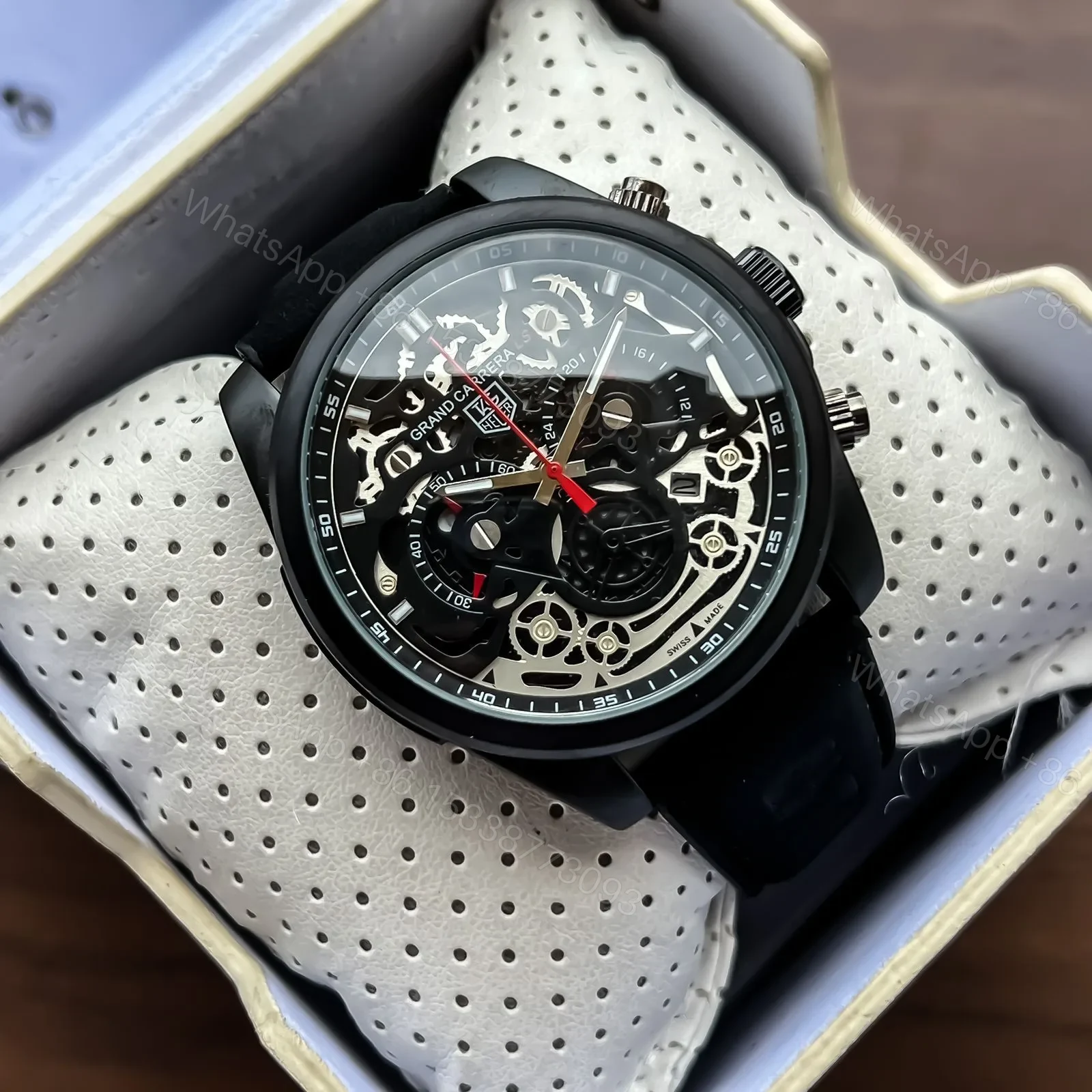 View 3 of TAG Heuer Carrera Sport CR7 Black Leather Strap