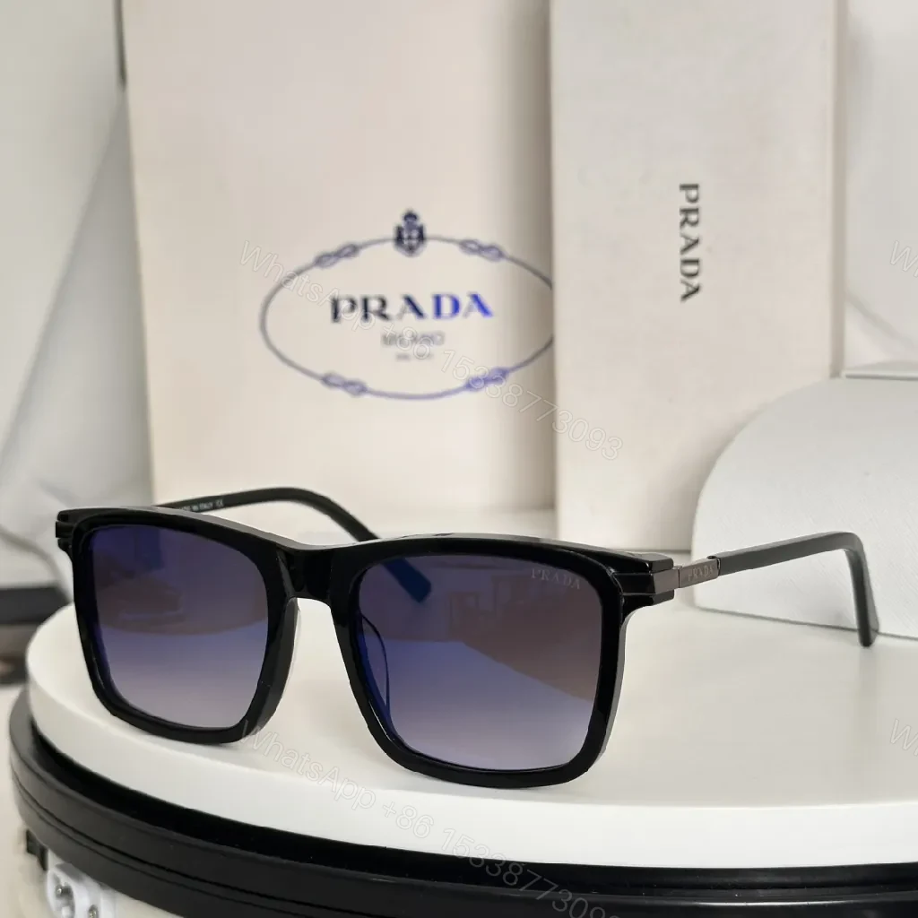 Bold Black Acetate Sunglasses: Modern Square, Gradient Lenses — view 1