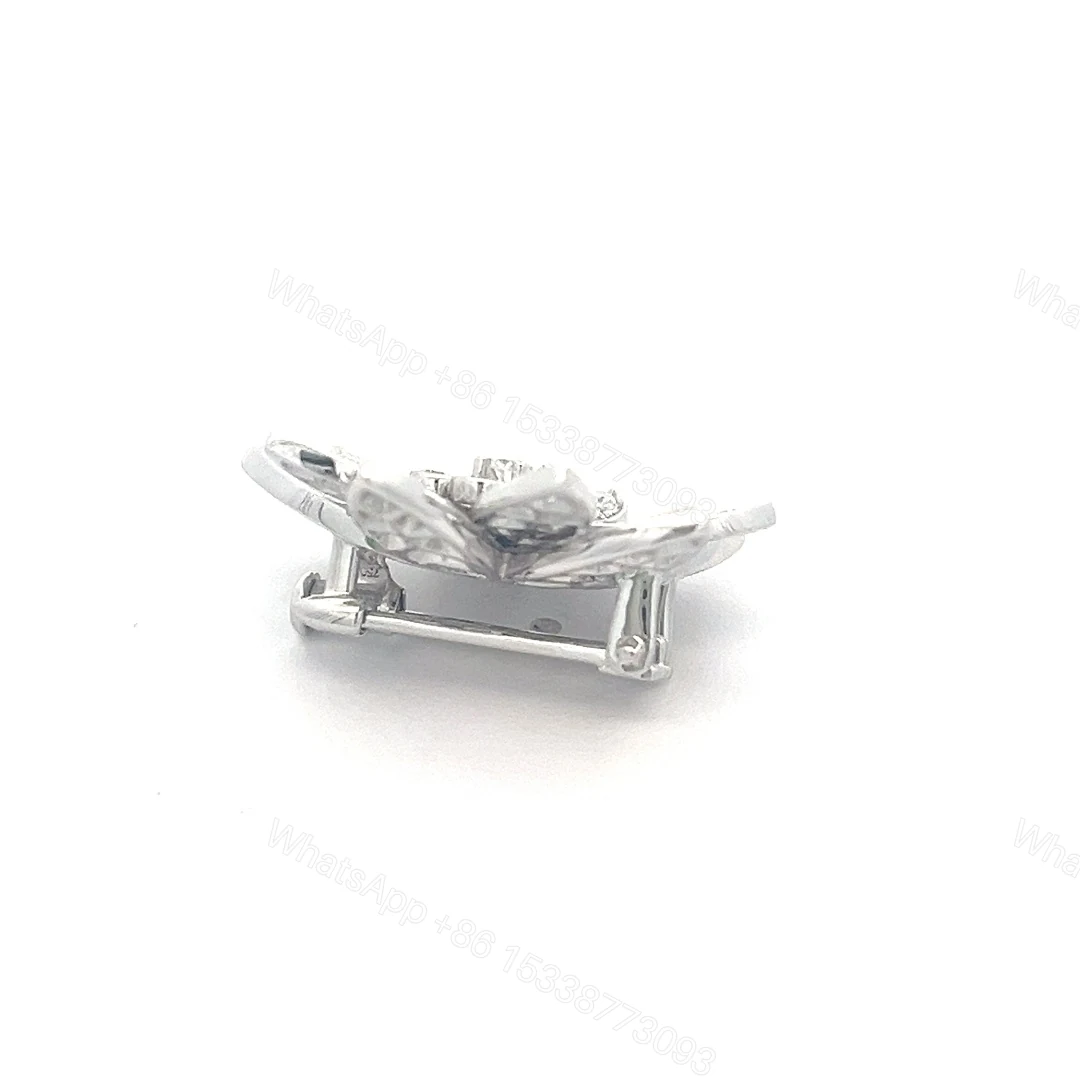 View 7 of Van Cleef & Arpels Lotus White Gold Clip Pendant & Brooches