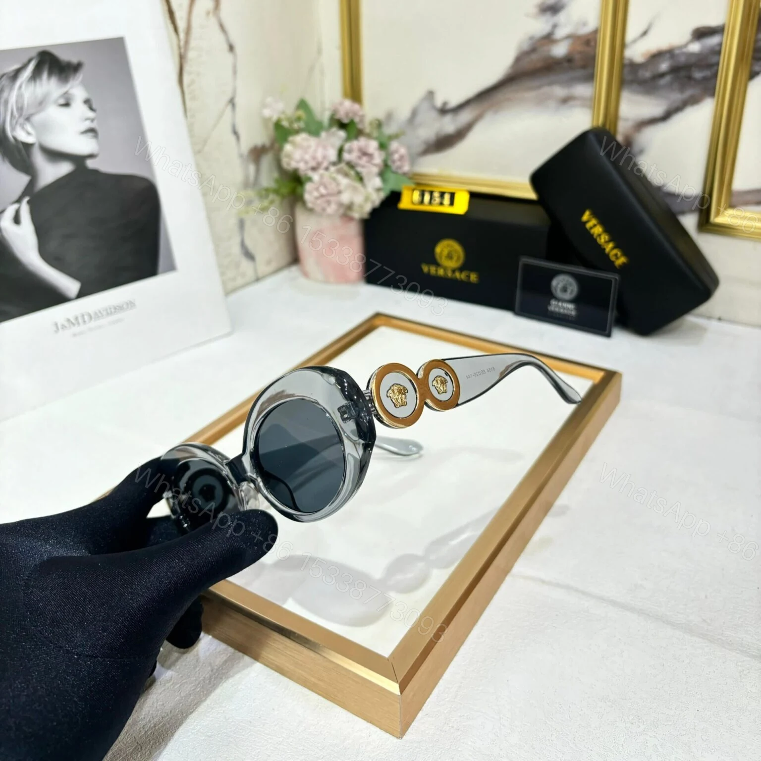 View 2 of Versace C09B26-7 Sunglasses – Black – One Size
