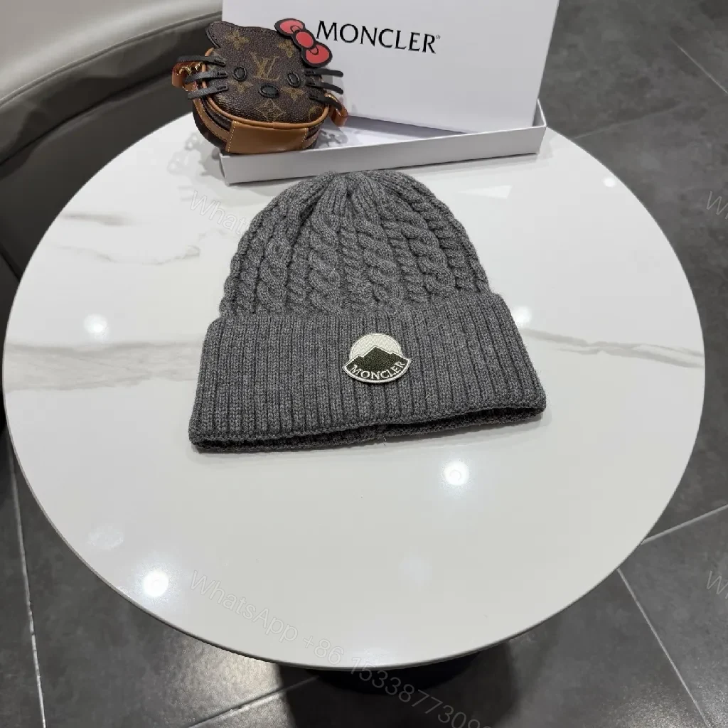Cozy Cable Knit Beanie: Subtle Moncler Sealing Luxury Winter Beanie — view 1