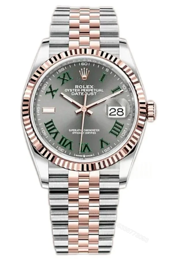 Rolex Datejust M126231-0029 1:1 Replica Rose Gold Roman Gray Dial Jubilee 36MM 3235 Movement Super Clone Watch — view 1