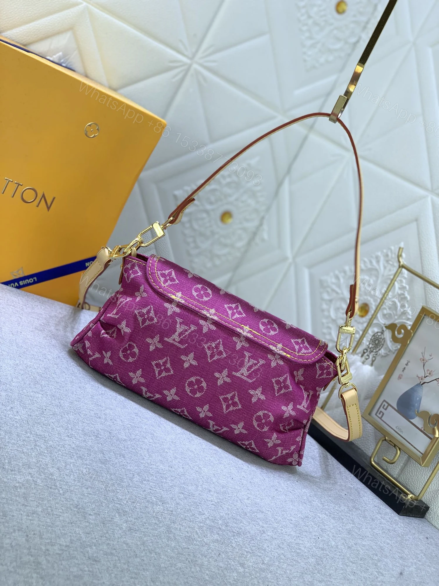 View 4 of Louis Vuitton Pleaty bag in pink denim