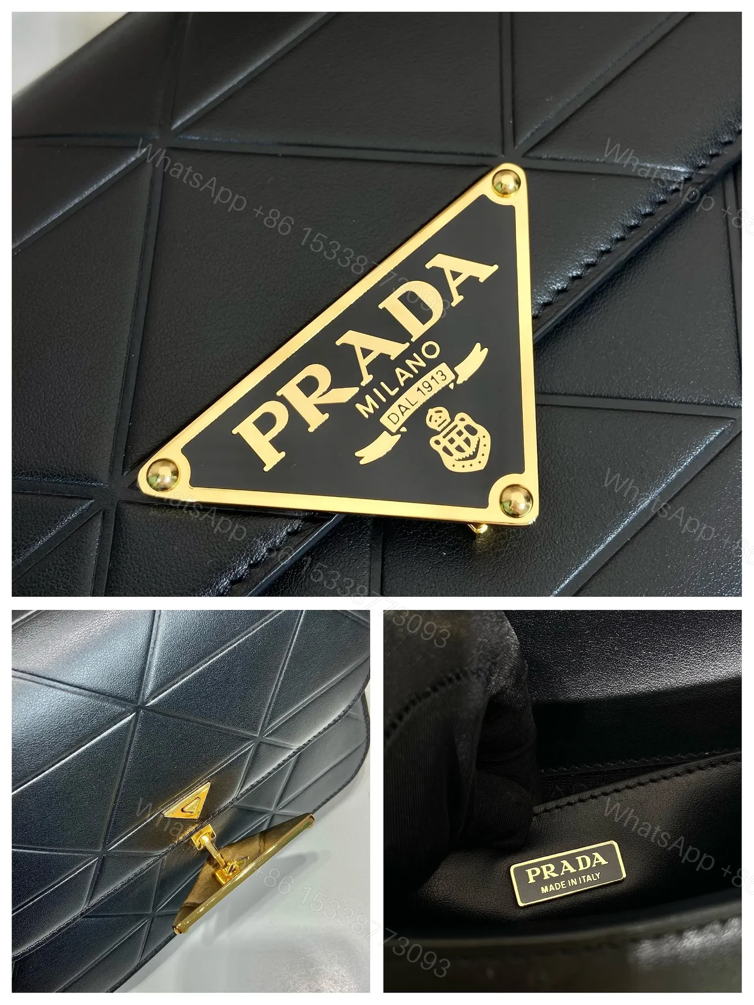 View 5 of Prada Pattina in Pelle Calfskin Black