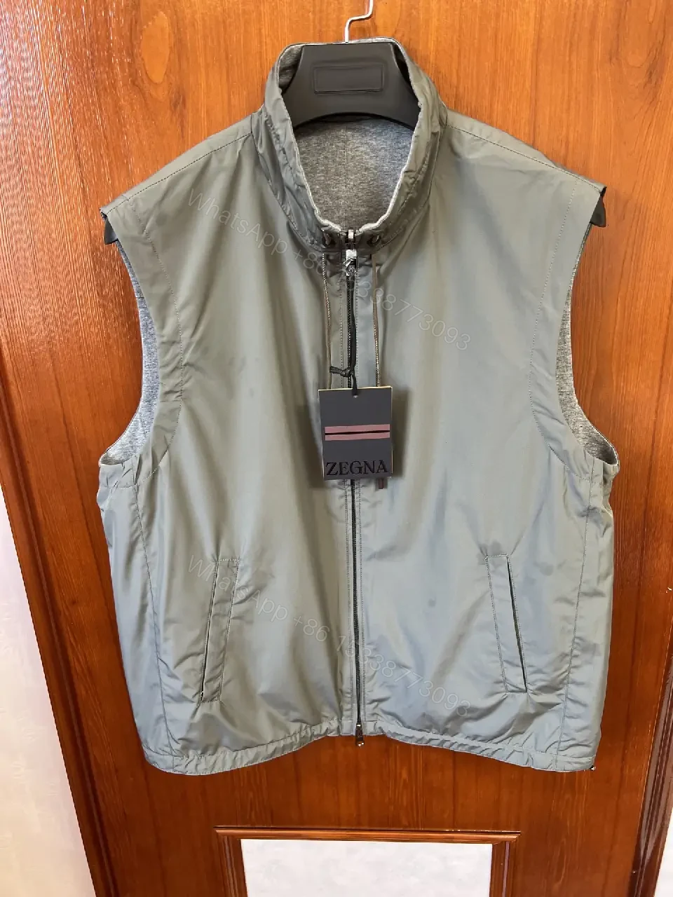 View 2 of Olive Lightweight Windbreaker Jacket with Hooded Zip-W Rolled-Edge