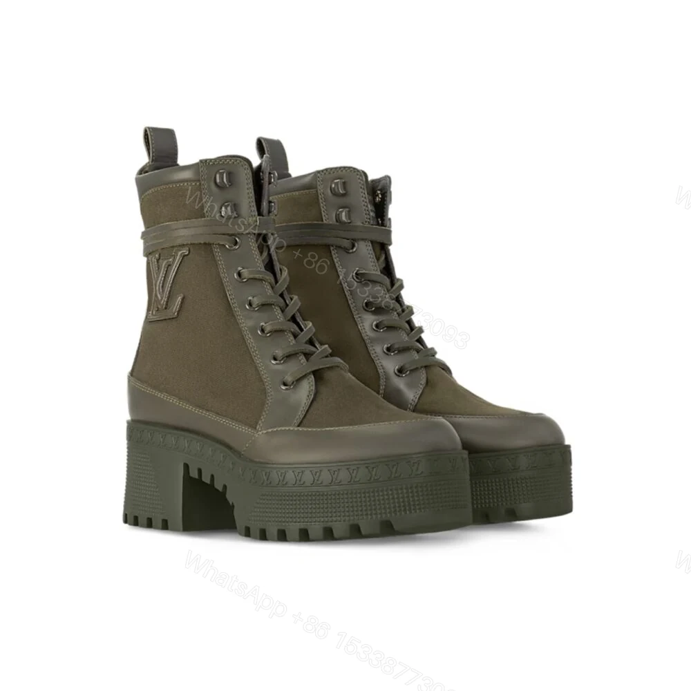 View 8 of LOUIS VUITTON LAUREATE PLATFORM DESERT BOOT KAKI GREEN 1AC7S9