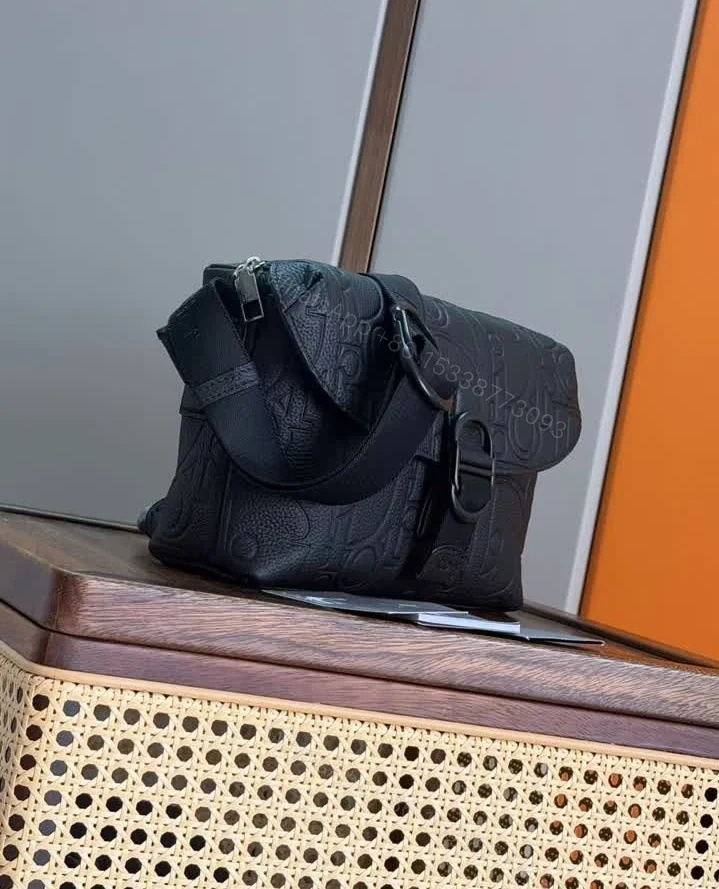View 3 of Dior Lookalike Jett Zipped Messenger Bag In Black