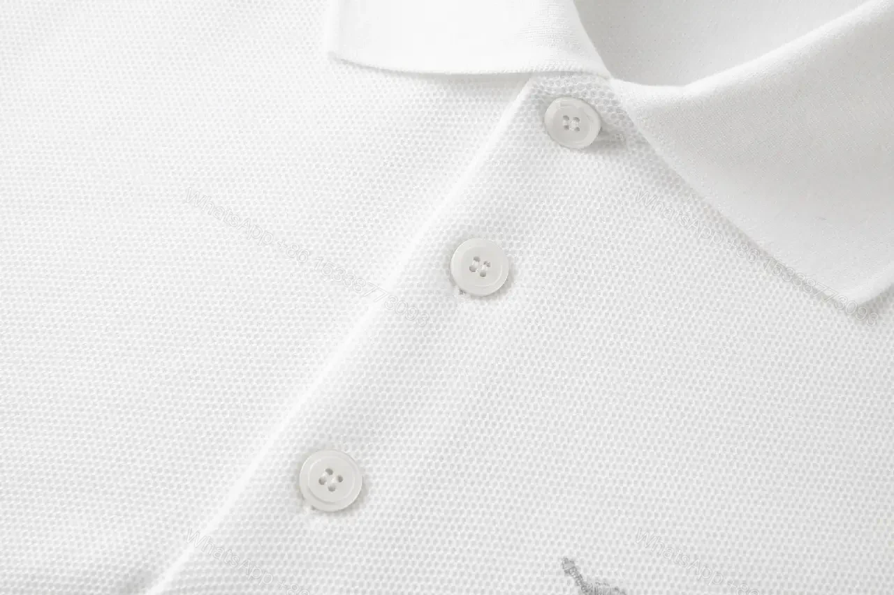 View 11 of White Mesh Polo Shirt, Lightweight, Burberry Horse Crest Polo