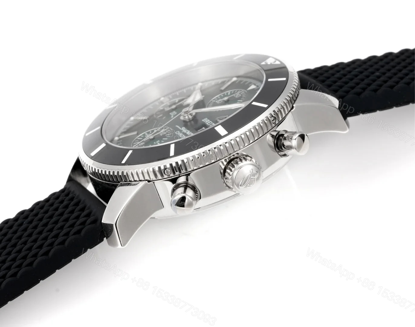 View 6 of Breitling Superocean Heritage Green Chronograph Replica 42MM Premium Rubber Strap Edition AB01621A1L1S1
