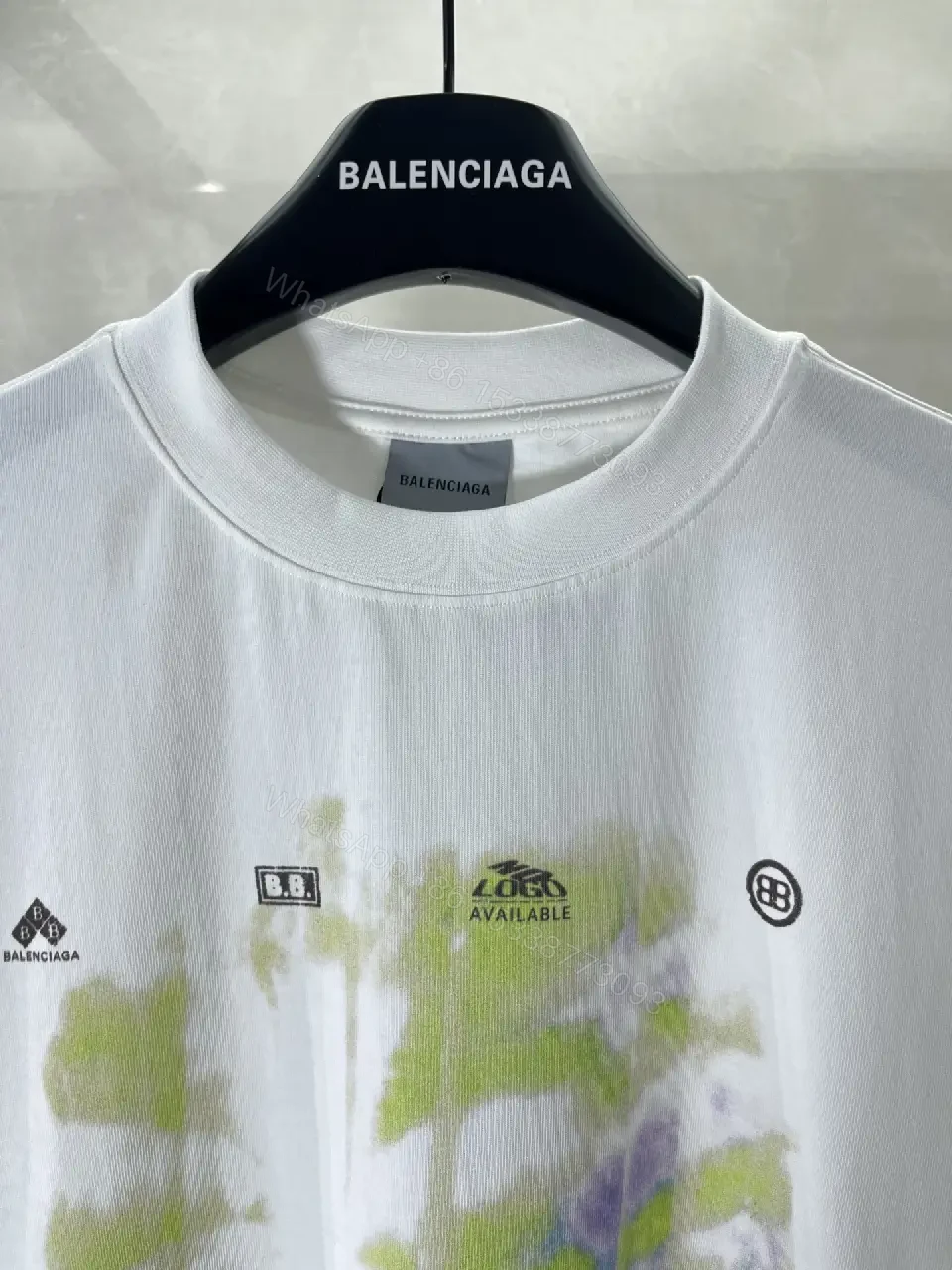 View 5 of White Oversize Tee Tie-Dye Graphic BALENCIAGA Tee
