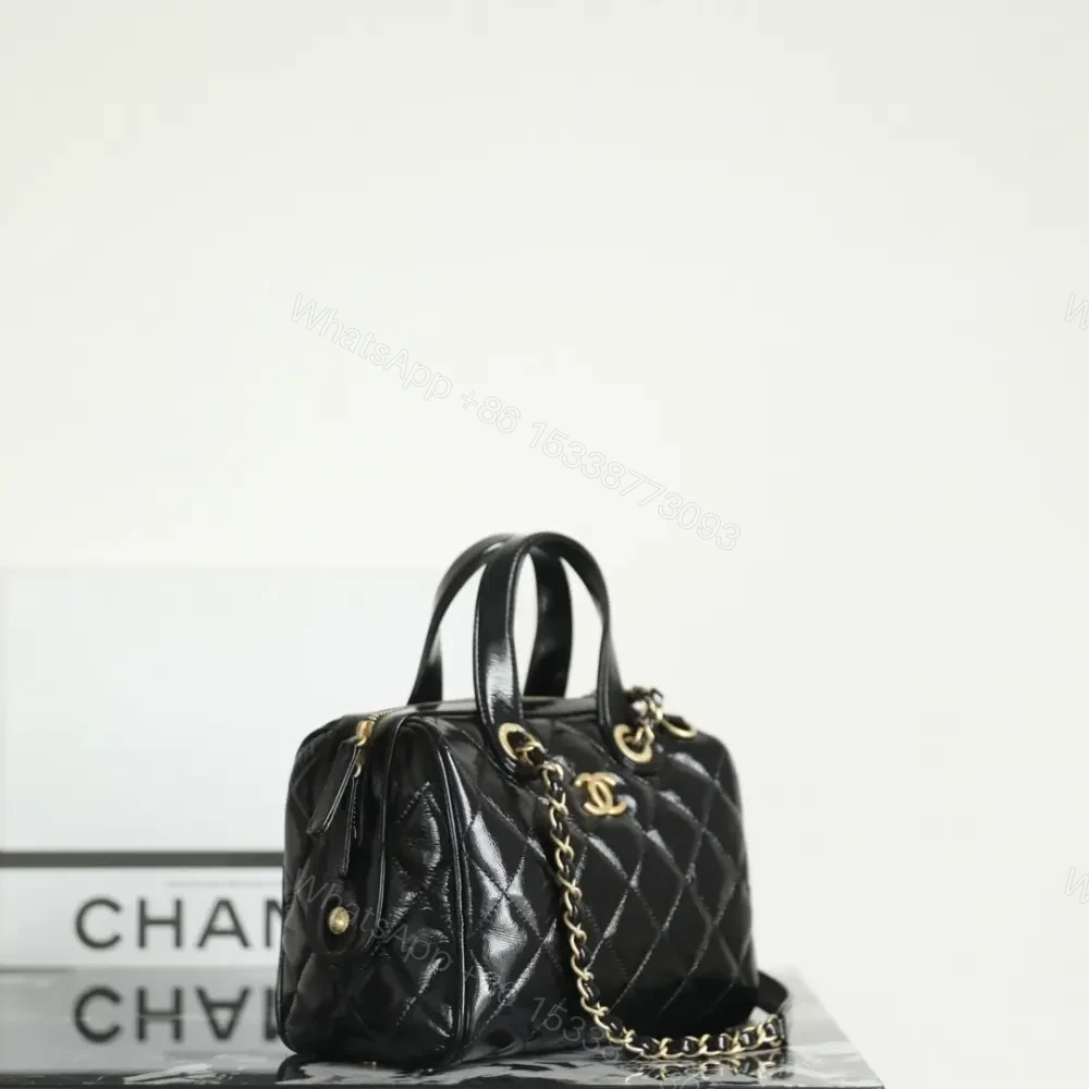 View 3 of 高仿Chanel*25A系列AS5578保齡球手提包黑色小號免檢版